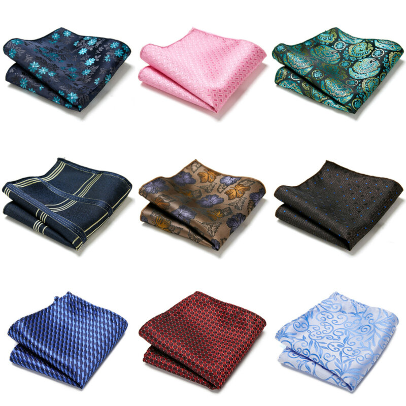 Bolso quadrado lenço bonito feito à mão tecido 100% seda hanky bolso quadrado impresso hombre rosa acessórios de vestuário escritório
