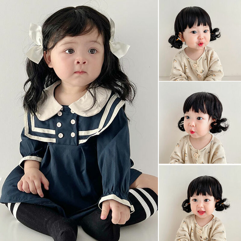 Baby süßes Mädchen kurzes lockiges Haar Prinzessin Perücke Hut Kinder fotografie hundert Tage Baby Haarschmuck