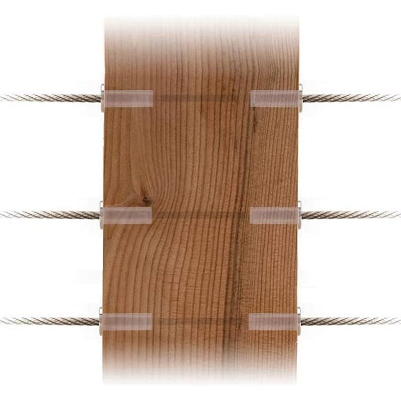Kit Trilhos de cabos para Postes de Madeira e Metal, DIY Balaustrada, Protetor Mangas para Deck, Aço Inoxidável, T316, 1/8 pol, 80PCs