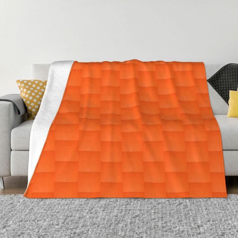 Manta naranja fina para sofá, ropa de cama de verano
