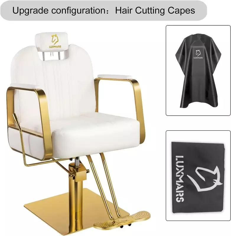 Cadeira de barbeiro reclinável com rolamento giratório, cadeira hidráulica para cabeleireiro, 360 graus, salão de beleza, cabeleireiro, tatuagem