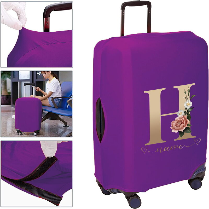 Sarung koper nama kustom pelindung bagasi melar pelindung debu cocok for18-32 inci aksesoris perjalanan sarung koper
