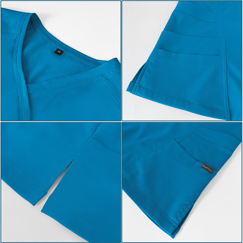 ชุดทางการแพทย์สำหรับผู้หญิงเสื้อโค้ทสำหรับใส่ทำงานในโรงพยาบาลกางเกงชุดพยาบาลชุดผ่าตัดหมอชุดพยาบาล