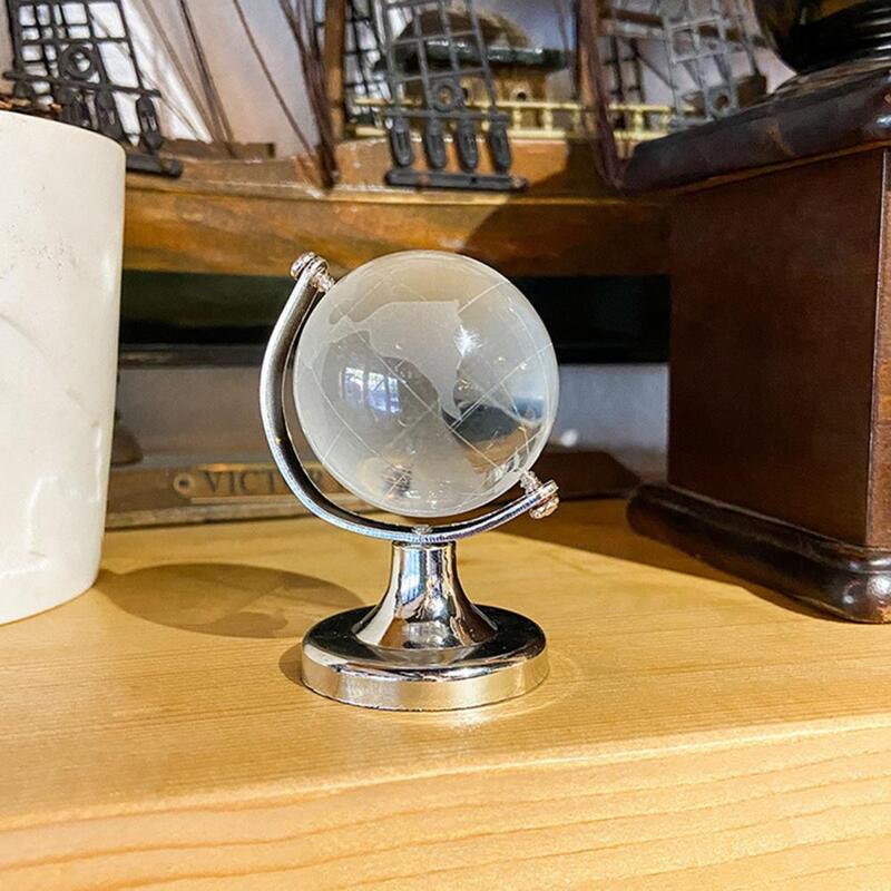 Transparent Universal Mini Round Crystal Earth Globe Ball Map Magical for Home Decoration Creative Gifts Crafts Desktop Ornament