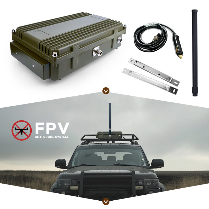 อุปกรณ์ป้องกันระบบโดรนแบบติดตั้งในรถยนต์ระบบป้องกันโดรนแบบพกพาสำหรับรถยนต์ระบบป้องกัน FPV