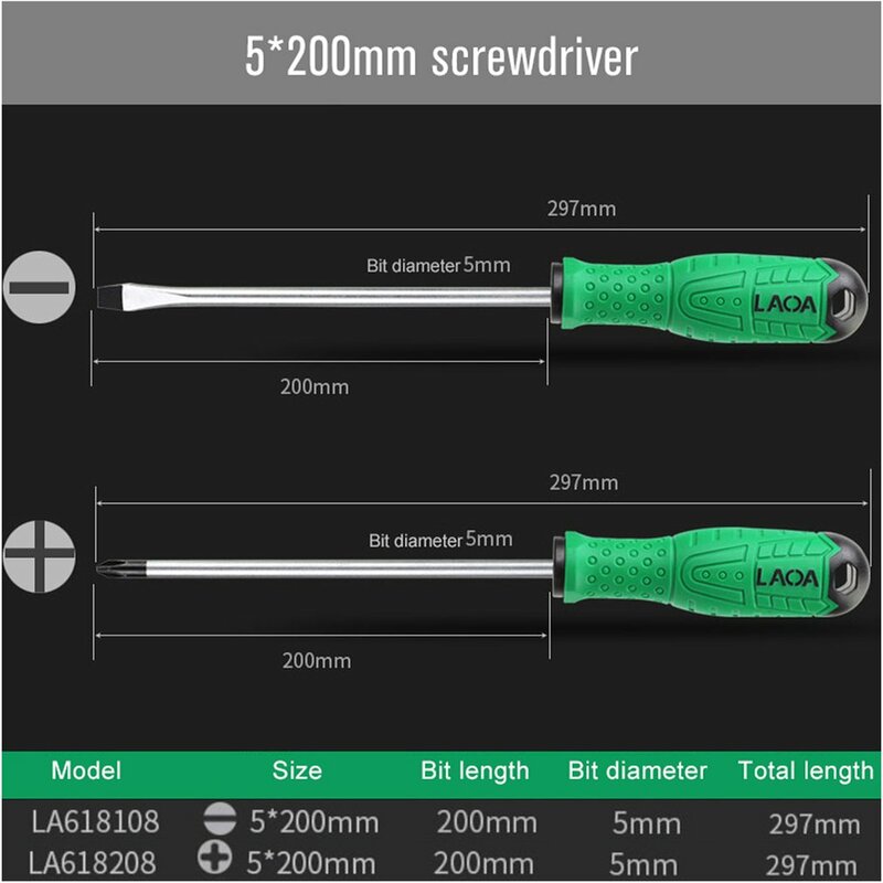 LAOA S2 Screwdriver Slotted and Phillips Screwdrivers Household Hand Tools Dropshipping