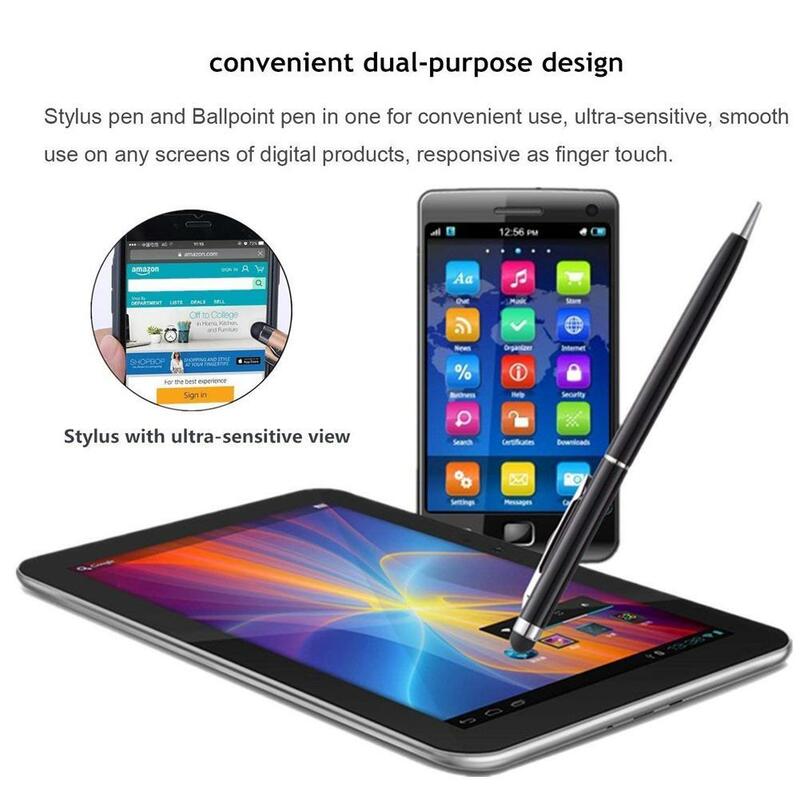1 Pc Universele 2 In 1 Stylus Pen Voor Smartphone Tablet Dikke Dunne Tekening Capacitief Potlood Android Mobiel Scherm Touchpen