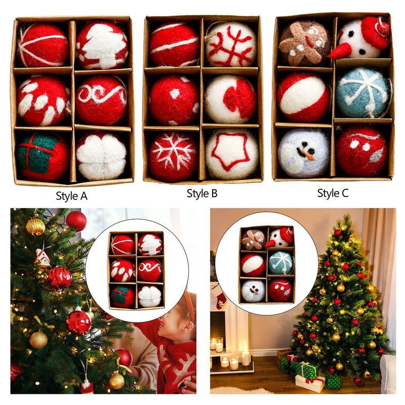 Felted Ball Christmas Decor, Christmas Baubles Bulk, Party Supplies, Christmas Felt Ball Tree Ornaments for Celebration Party