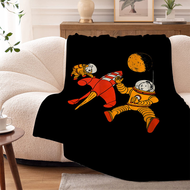 Coperta invernale T-Tintins biancheria da letto in microfibra divano invernale caldo letto al ginocchio in pile campeggio pisolino coperte morbide e soffici personalizzate King Size