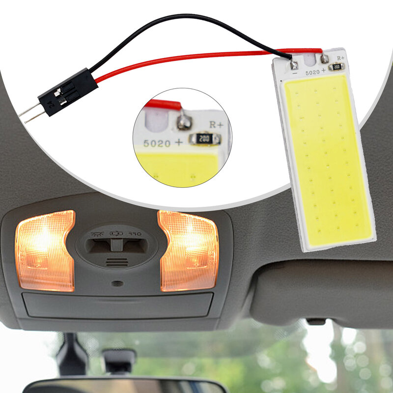 แผงไฟไฟ LED ในรถแบบปลั๊กแอนด์เพลย์ไฟซุปเปอร์ไวท์16/24/36/48ชิ้นแผงไฟสำหรับอ่านหนังสือในรถ COB 12V