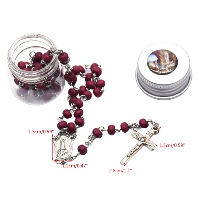 Collar de rosario con cuentas aromáticas de rosa para mujer, suministros de regalo de meditación para rezar, 270F
