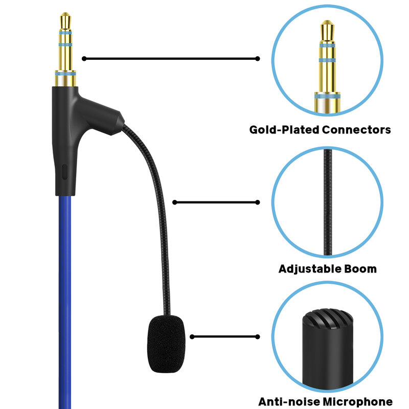 Geekria Boom Mikrofon Kopfhörer Kabel für Online-Klasse, kompatibel mit Riwbox FB-7S, CB-7S, Ekids Spiderman, Batman Kids Headsets