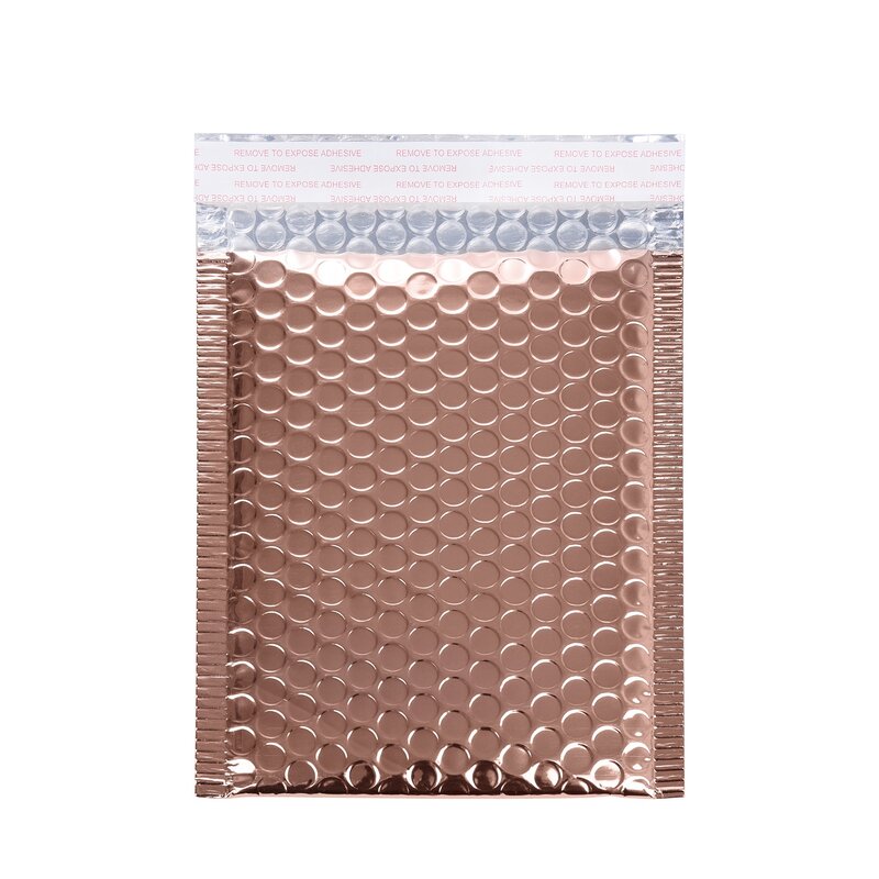 10 pz/lotto sacchetto di spedizione in schiuma di alluminio busta a bolle d'oro chiaro forniture per piccole imprese sacchetti di imballaggio impermeabili buste a bolle