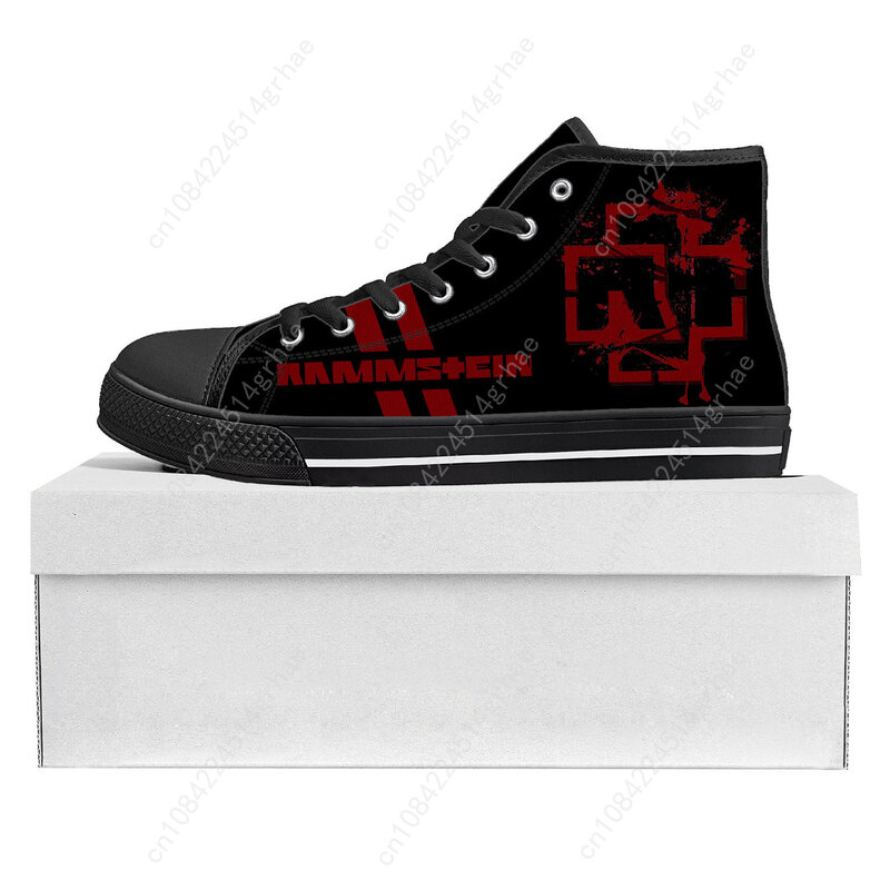 R-Rammsteinn Band High Top High Quality Sneakers Mens Womens Teenager Canvas Sneaker Casual Custom Made Shoes Customize DIY Shoe
