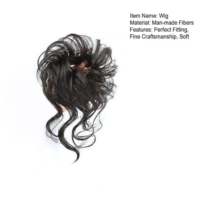 Women Wig Fluffy Natural Makeup Tool Man-made Fibers Female Octopus Hair Bag Meatball Headpiece Wig Messy Knot Chignon For Bride