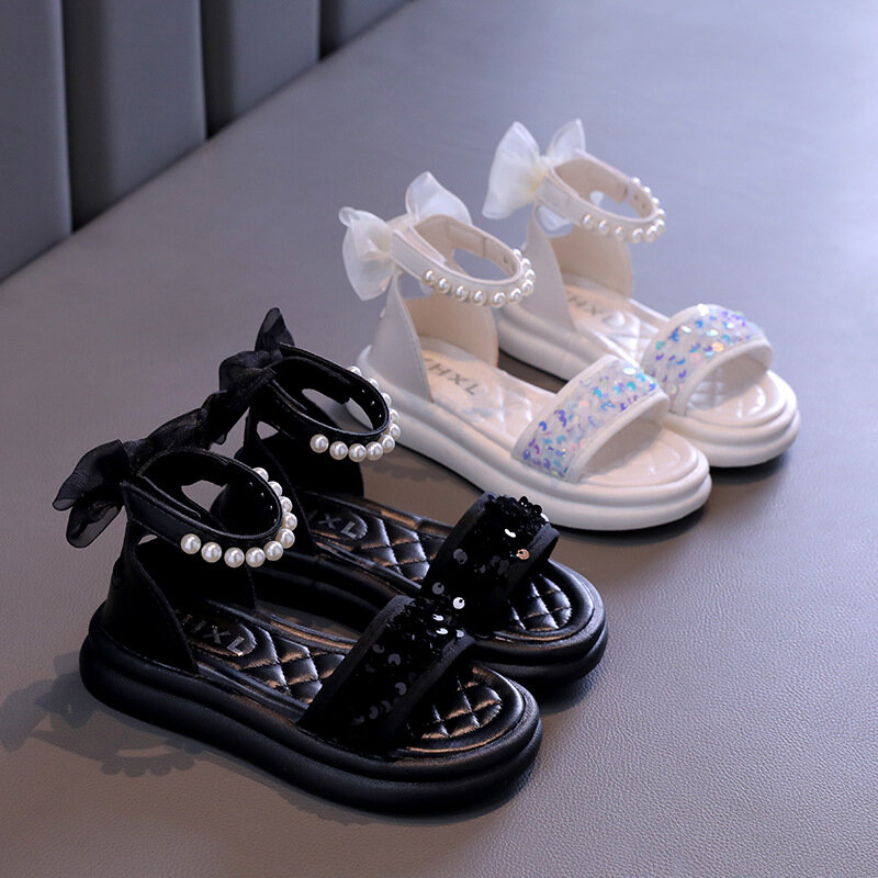 Sandalias de verano para niñas, zapatos con pajarita, para exteriores, a la moda, de 4 a 6 a 8 años, 787