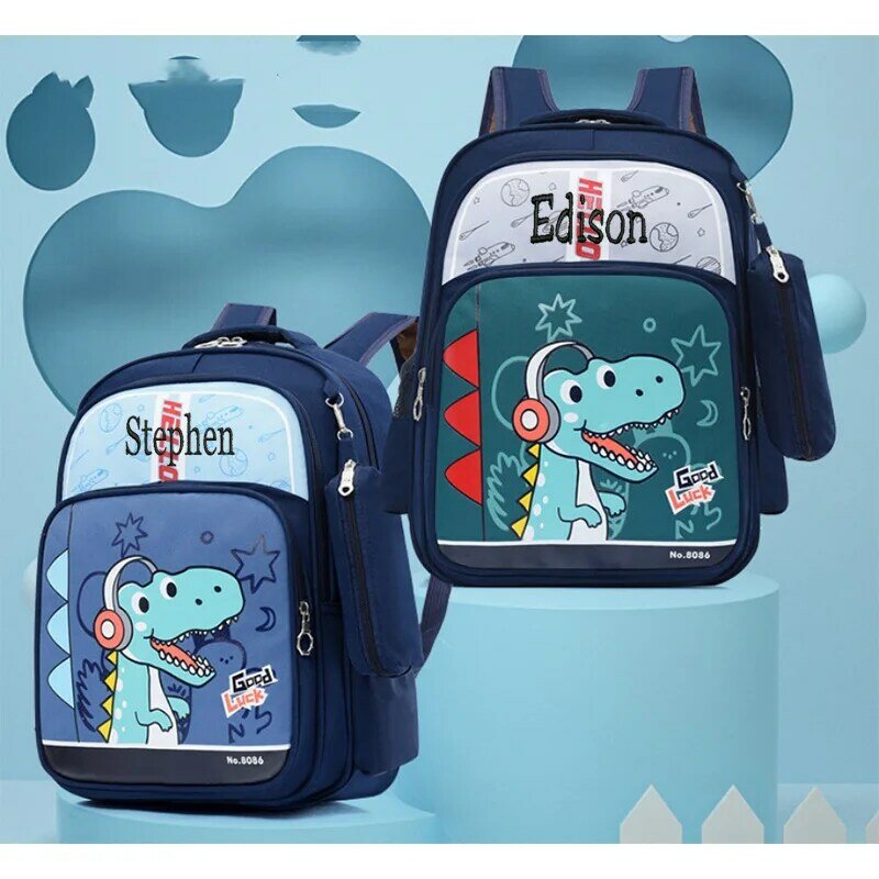 Customized Name Oxford Cloth Backpack Cartoon Dinosaur Bag Unicorn Backpack Student Gift Personalized Birthday Gift