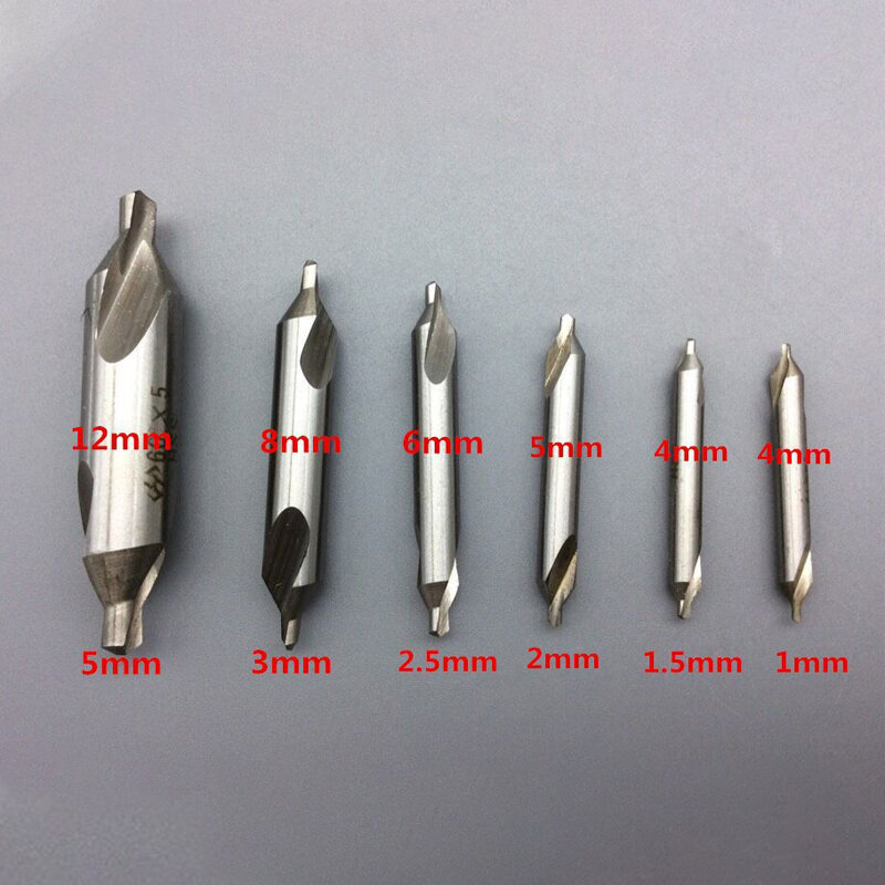 Punte centrali combinate Set di punte angolari per svasatori da 60 gradi 1.0mm 1.5mm 2.0mm 2.5mm 3.5mm 5mm punta per trapano in metallo