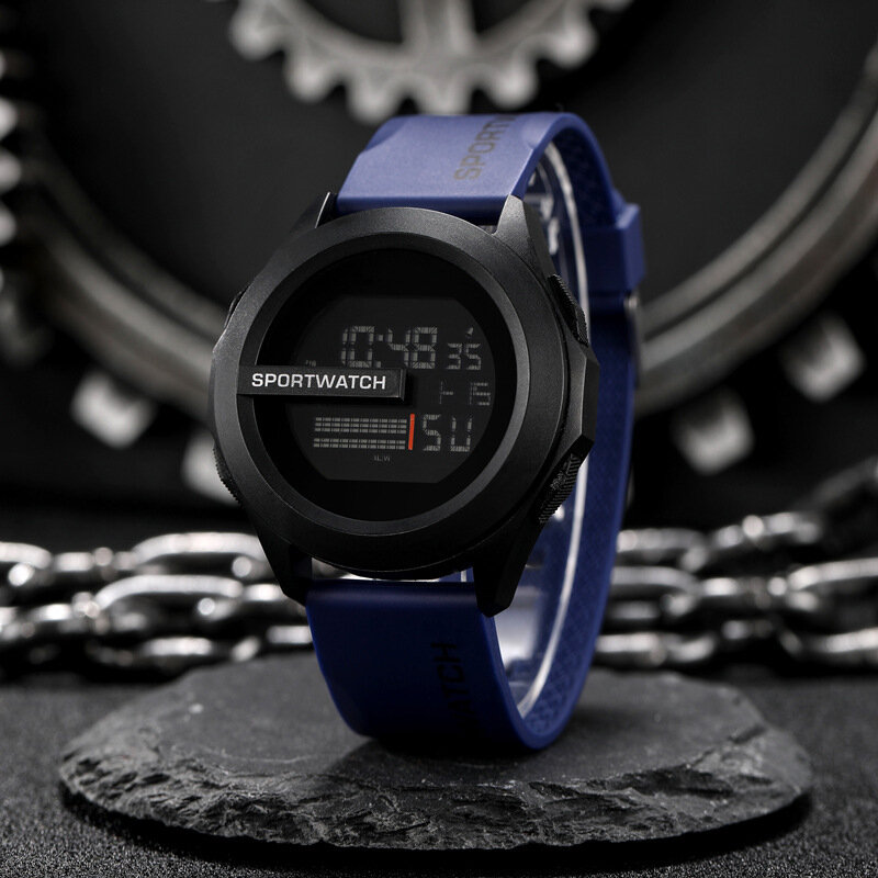 LED Electronic Watch 50m Waterproof Luminous Adjustable Silicone Band Men Women Sports Wristwatch Smartwatch