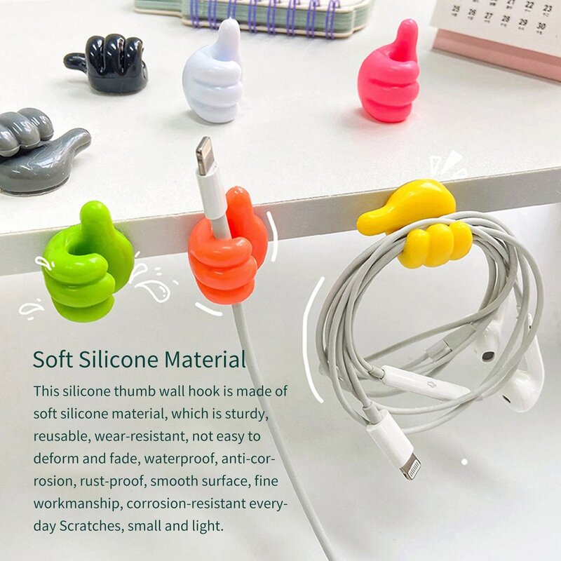 12pcs Thumb Hooks Creative Multifunctional Clip Holder Wire Organizer Wall Hooks Hanger Strong Kitchen Walls Storage Holders