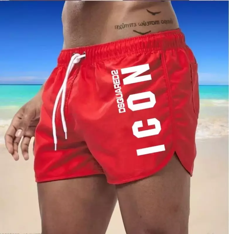 New Men's Swim Shorts Swim Trunks Quick Dry Board Shorts Bathing Suit Breathable Drawstring With Pockets Surfing Beach Summer