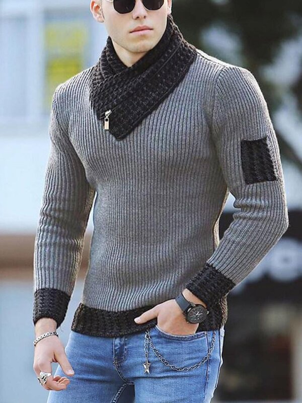 Mode Herbst Männer lässig Vintage-Stil Pullover Wolle Roll kragen pullover übergroße Winter Männer warme Baumwolle Pullover Pullover