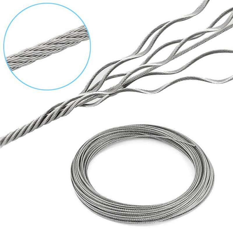 Fio de aço inoxidável para a pesca, Silencer Cable, Fino Fishing Lifting Cable, 10M a 5M, Diâmetro 0.5mm a 3.0mm, 7x7 Structur, Aço Inoxidável 304