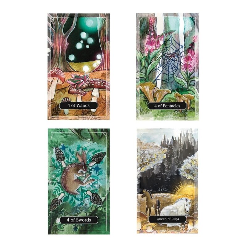 Spirits of The Woodland Tarot Deck 12*7cm A Fully Illustrated Complete Tarot Deck 78 Pcs Cards + 6 Special Cards with Guidebook