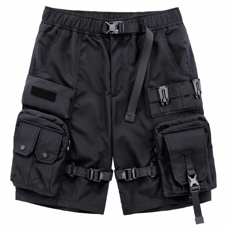 Pantalones cortos de hip hop para hombre, ropa de calle táctica militar, bolsillos y botones, estilo Harajuku, verano 2024