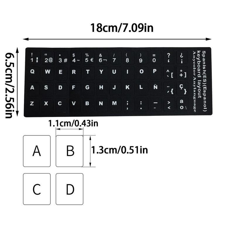 لوحة المفاتيح الألمانية ملصقا استبدال طويلة الأمد لوحة مفاتيح الكمبيوتر المحمول ملصقات الروسية الإسبانية الفرنسية العربية اليابانية تخطيط لوحة المفاتيح
