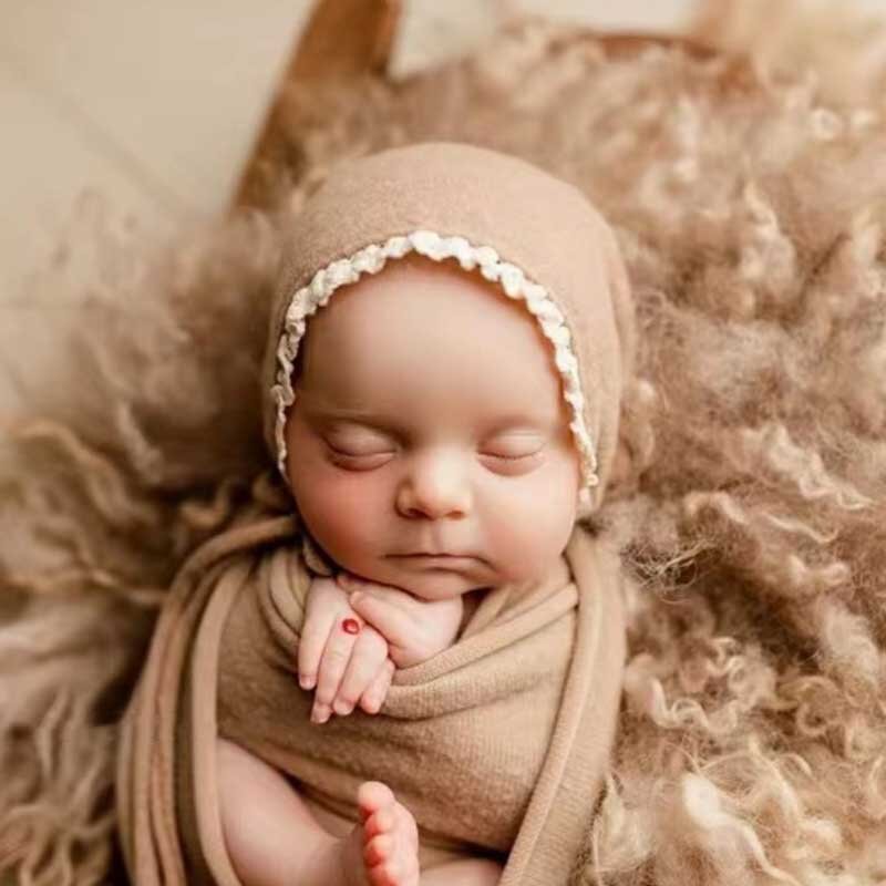 Algodão laço malha chapéu para o bebé, fotografia prop recém-nascido, cocar, foto studio shoot acessórios