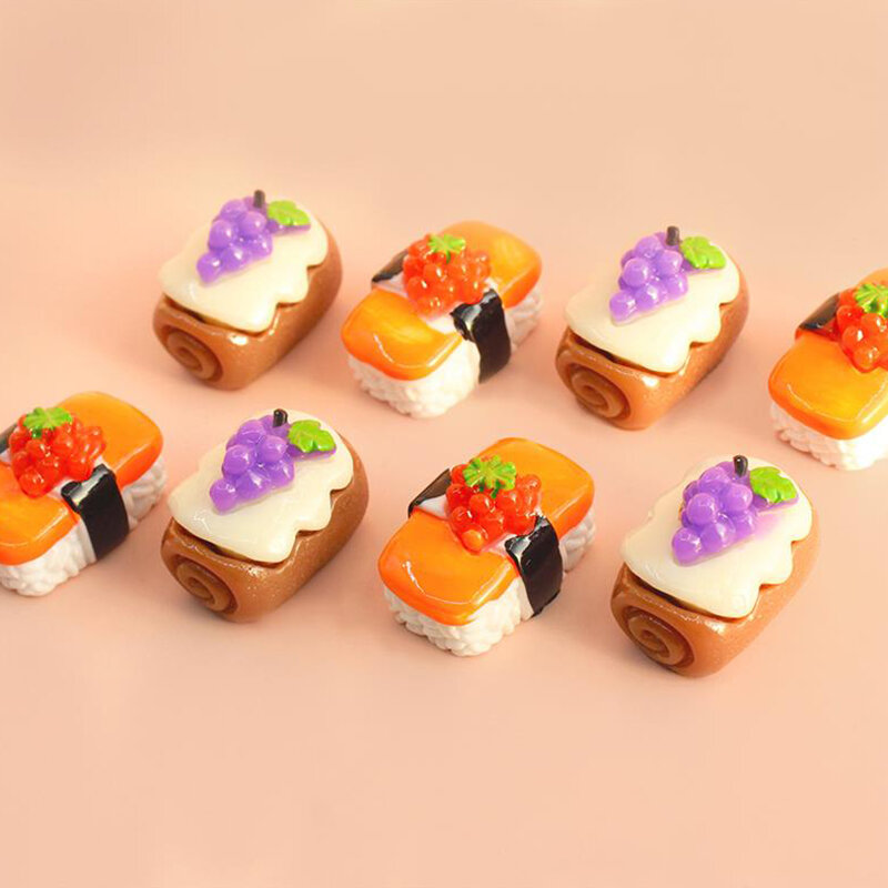 Mini simulazione crema triangolare torta di frutta Micro ornamenti paesaggistici carino casa delle bambole giocattoli decorazioni accessori per cassa del telefono fai da te