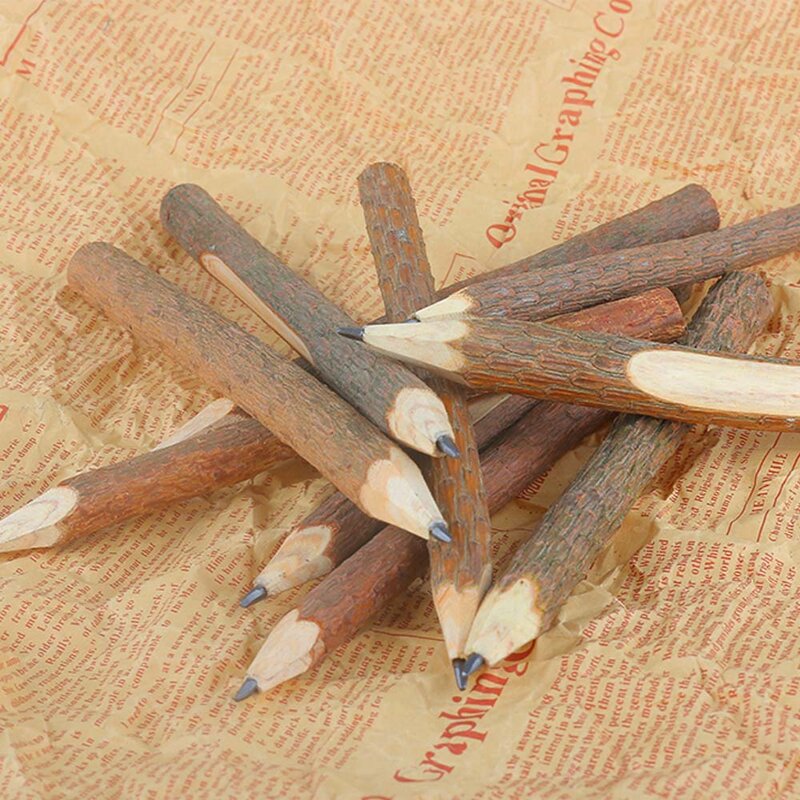 5PCs Hot Crafts Stationery Writing Tool Wooden Pencil Graphite Branch and Twig