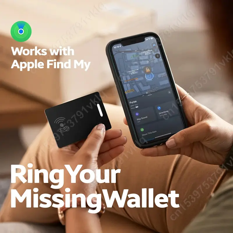 Smart Wallet Track Card Location Tracking Device Wireless Charging Wallet Phone Finder Works with Apple Find My Item Tracker Tag