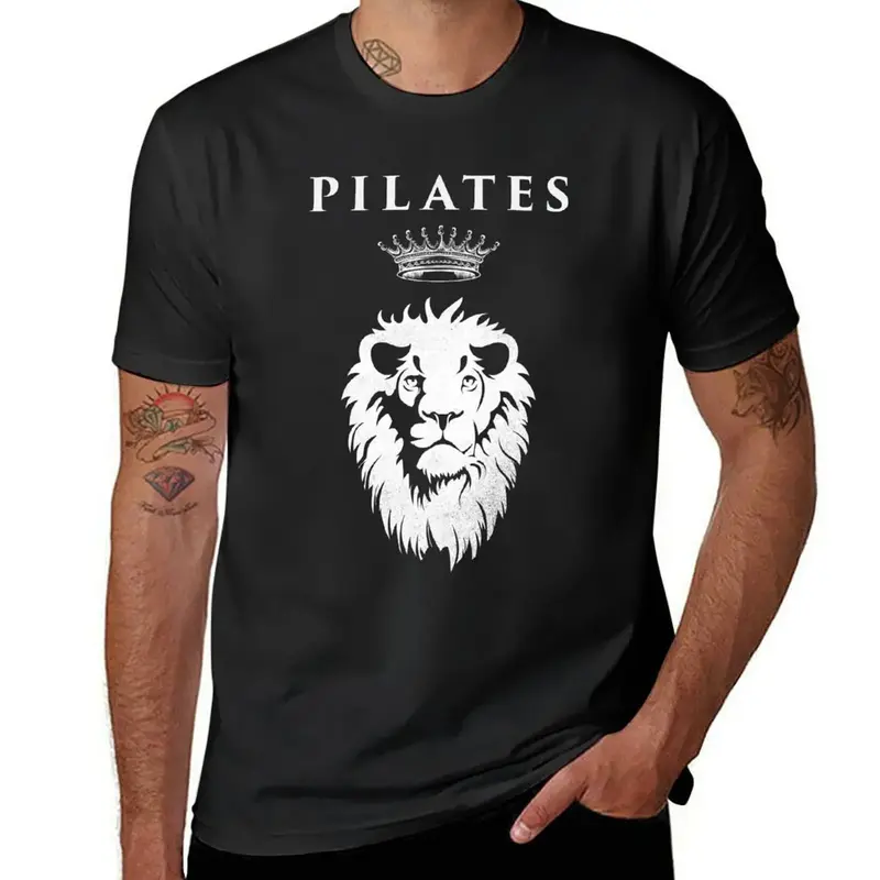 Camiseta de Pilates King para hombre, camisa blanca, ropa bonita