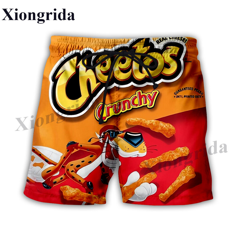 I più nuovi Hot Cheetos Food sbuffi Shorts pantaloncini da spiaggia stampati in 3D di alta qualità estate Harajuku pantaloni Casual larghi da uomo Unisex S-5XL