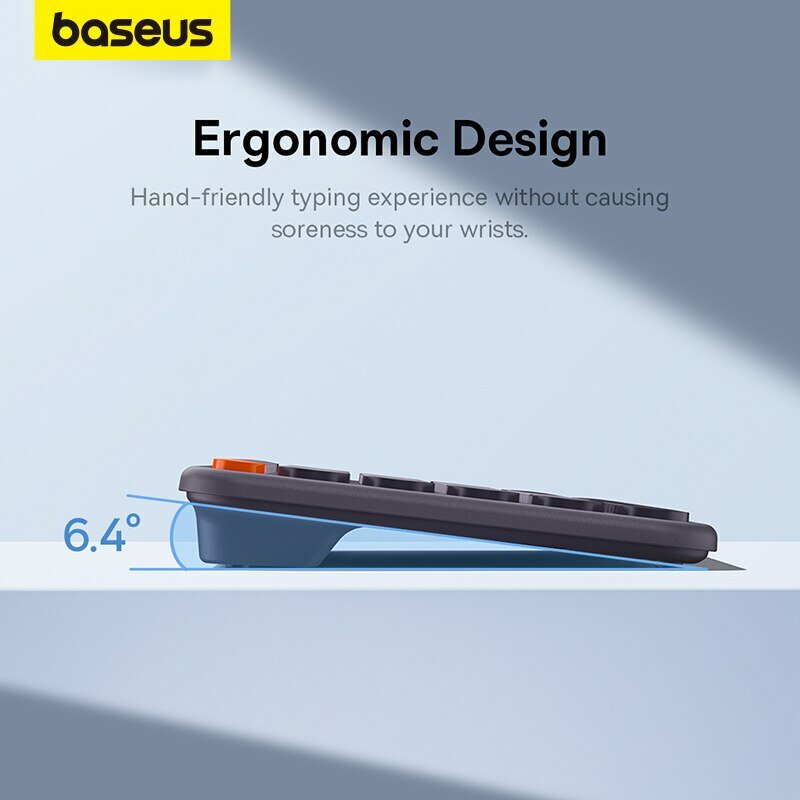 คีย์บอร์ดบลูทูธไร้สาย BASEUS 5.0 2.4G USB เงียบ US layout คีย์บอร์ด En 84 / 105 keycaps สำหรับ Macbook iPad PC แท็บเล็ต
