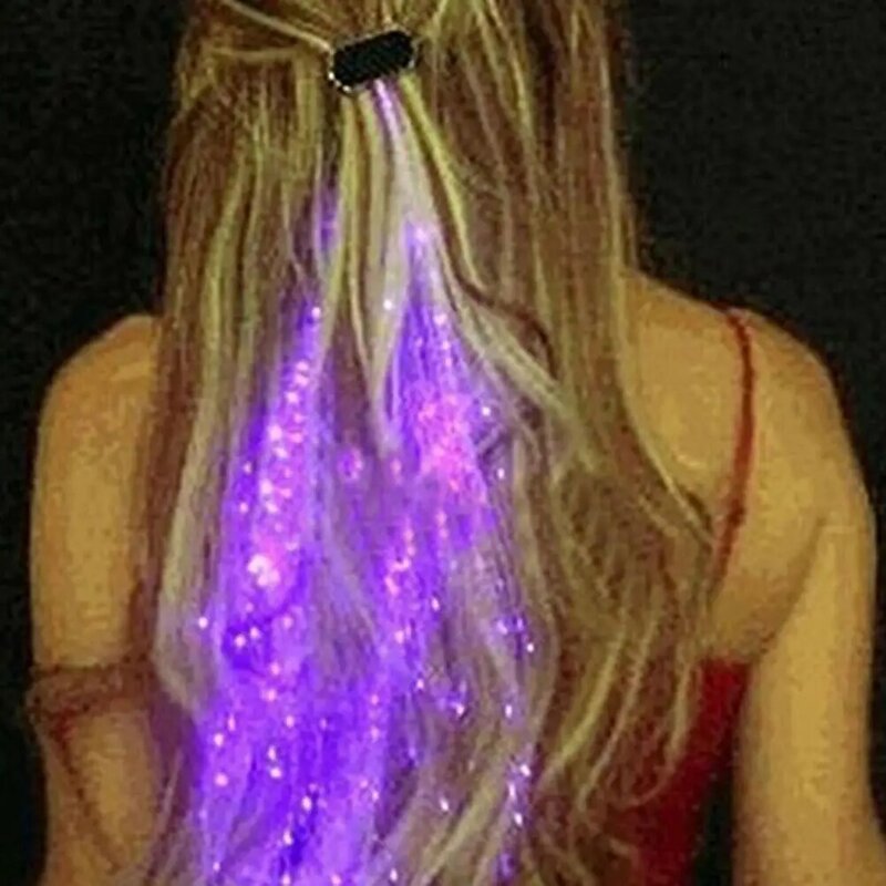 LED Brilhante Flash Peruca, trançado Clipe Hairpin, Decoração do cabelo, Legal Extensão Do Cabelo, Bar Party, luminosa Dança Sintética