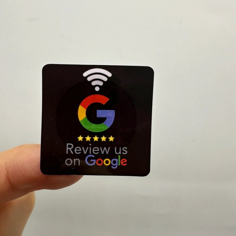 Review Us On Google NFC Tap Review Sticky Tags 30mm Waterproof Google Review Sticker 13.56Mhz NFC215 Adhesive Labels NFC Phone