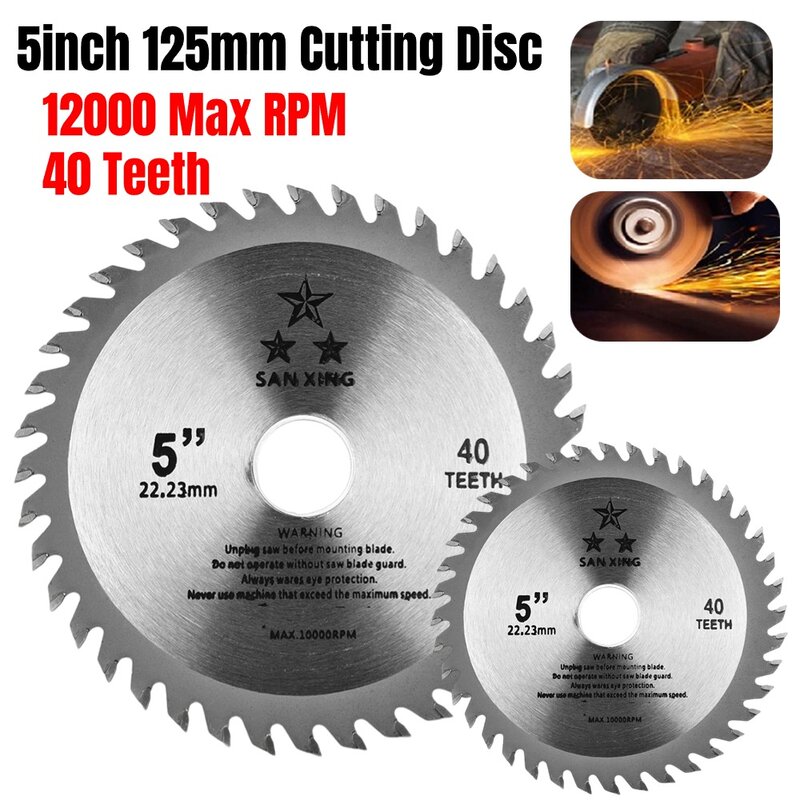 Metal Table Cutting Disc 125mm 5inch Carbide Circular Saw Blade For Steel Iron Aluminum Metal Cutting Blade 12000 Max RPM