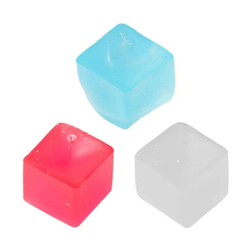 Mini TPR Ice Block Stress Ball Toy Anti Stress Squishy novità cubo giocattolo trasparente spremere spremere giocattoli decompressione Fi Y1I6