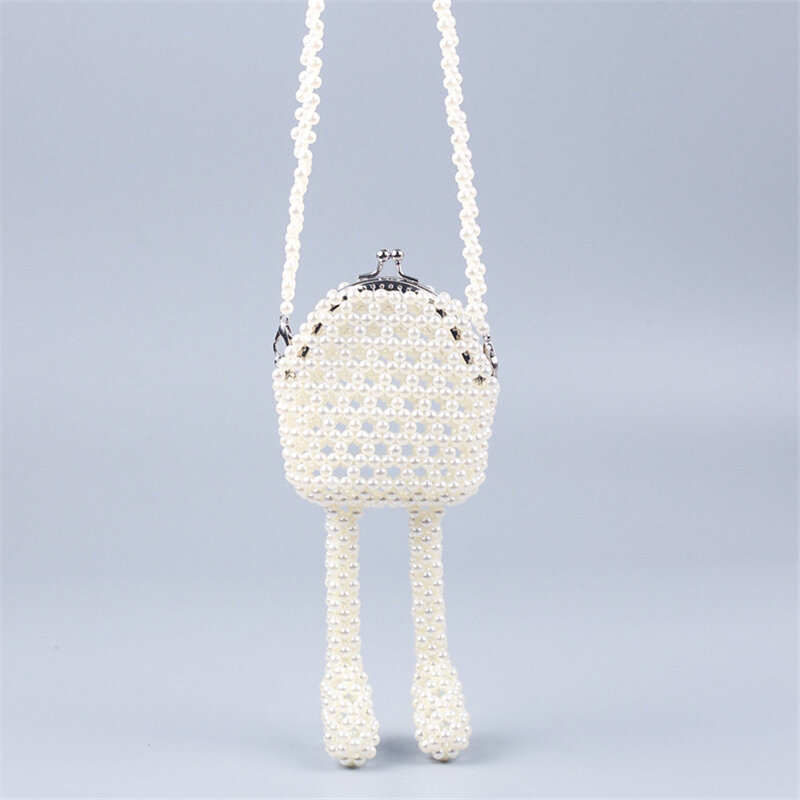 Bolso pequeño con perlas de pata de pato para mujer, bolsa con cuentas hechas a mano, para playa y noche, 2022