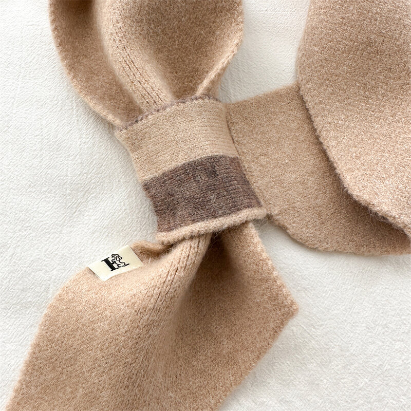 Nuova sciarpa Skinny in Cashmere lavorato a maglia donna caldo autunno inverno solido filato di lana da viaggio morbido fazzoletto da collo stile coreano Foulard Bufanda