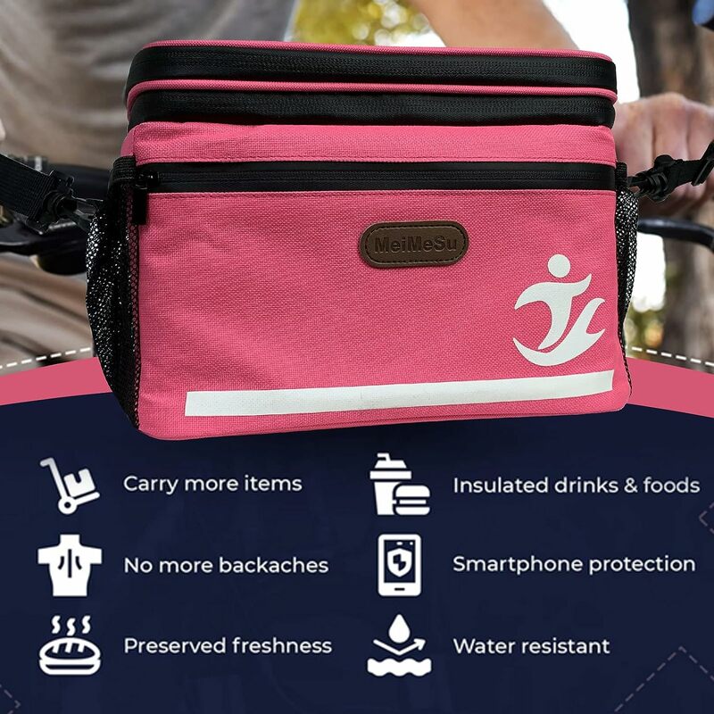 6L Bike Handlebar Bag with Touch Screen Phone Holder Cycling Bag Mountain Ebike Riding Bag Gift for Cycling Outdoor Enthusiasts