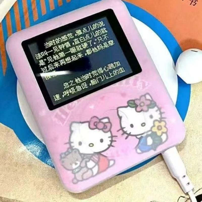Sanrio Olá Kitty Estudante MP3 Figura Anime, Esportes Portátil Mini Música Walkman, Kawaii Put Out Ouvir Música Presente, Novo Estilo