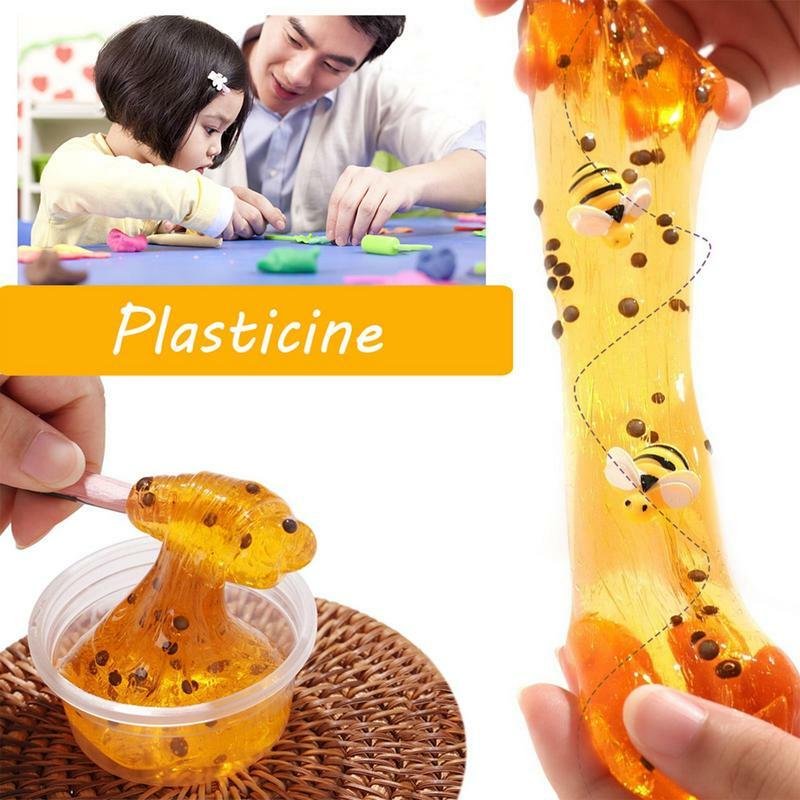 60ML Crystal Clay Slime Fidget Toys Honey Clay Bee Crystal DIY Playdough Toy Slime Bee Gadgets giocattolo antistress per bambini adulti