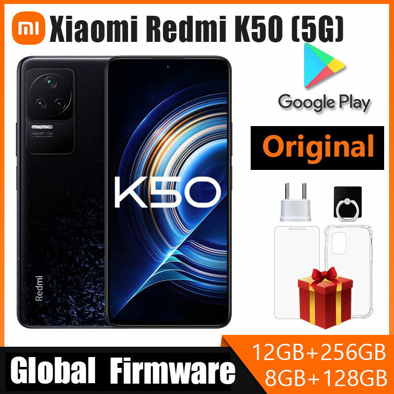 Smartphone Xiaomi Redmi K50 5G originale, Dimensity 8100 Octa Core 5500mAh batteria 67W ricarica rapida 48MP tripla fotocamera 120Hz