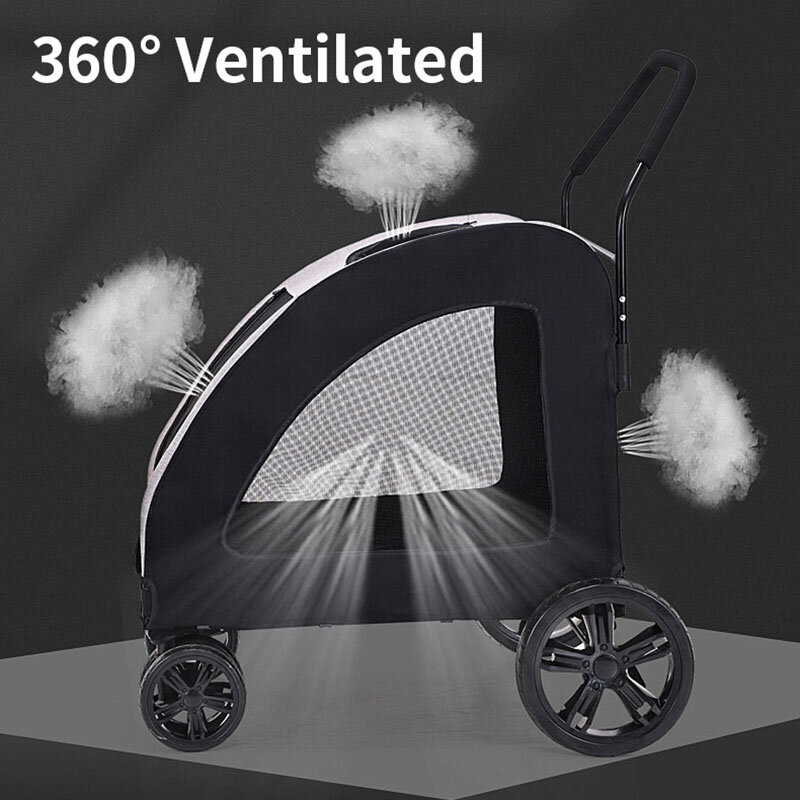 Портативная большая детская коляска с переноской, складная 4-х колесная коляска для собак весом 50 кг, для переноски