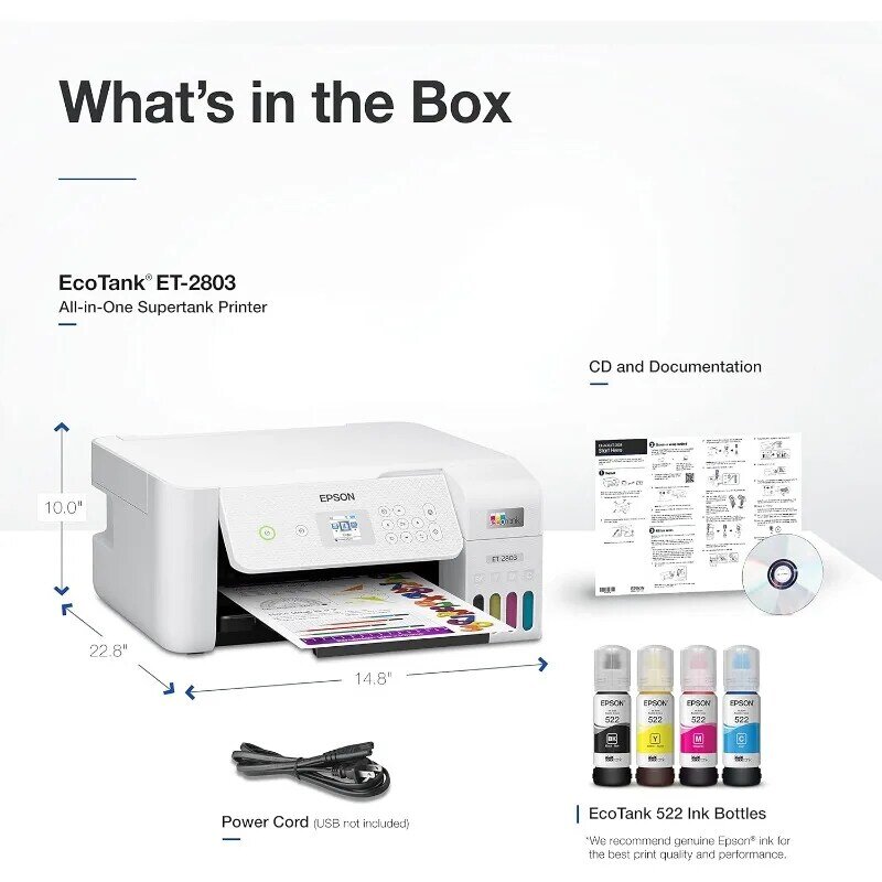 Biurowa bezprzewodowa kolorowa drukarka bez wkładów typu „ wszystko w jednym ”, która skanuje, kopiuje i odciski powietrza