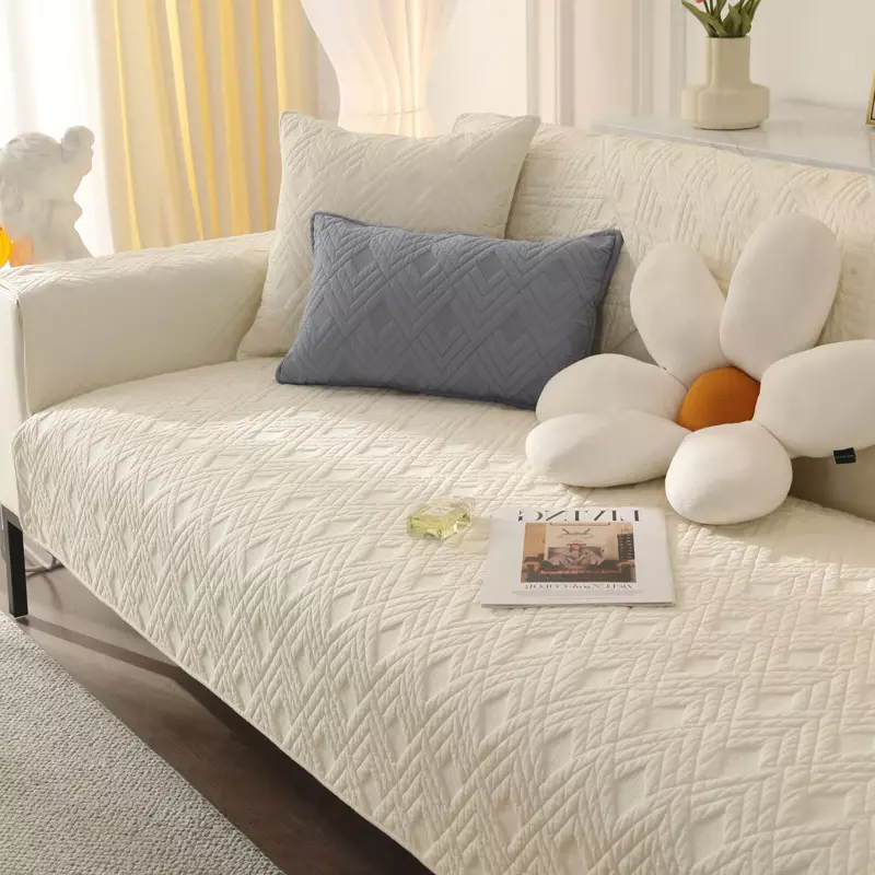 Nowa skandynawska minimalistyczna mata na sofę sprzedaje się cztery pory roku pokrowiec z czystej bawełny antypoślizgowa poduszka narzuta na sofę na zimę